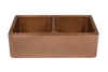 Hammered Copper Double Butler Sink