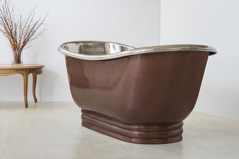 Plum Copper External Shiny Nickel Internal Copper Apron Bath
