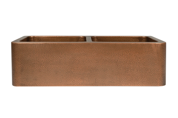 Hammered Copper Double Butler Sink