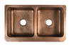 Hammered Copper Double Butler Sink