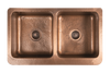 Hammered Copper Double Butler Sink