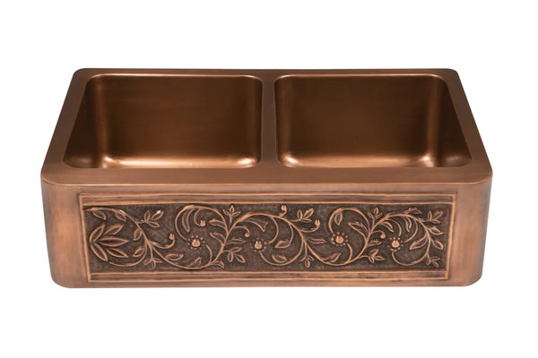 Double Copper Country Butler Sink