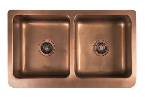 Double Copper Country Butler Sink