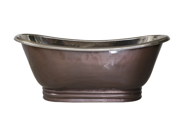 Plum Copper External Shiny Nickel Internal Copper Apron Bath