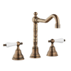 Three Hole Lever Taps English Spout - Metal Lever - Rubbed Bronze / Metal Lever / English Spout