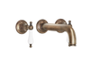 Wall Three Hole Lever Taps With Bath Spout - Porcelain