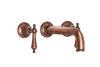Wall Three Hole Lever Taps With Bath Spout - Cross Handle