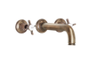 Wall Three Hole Lever Taps With Bath Spout - Cross Handle