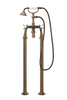 Bath Shower Mixer On Pipe Stands - Metal Lever