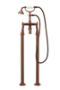 Bath Shower Mixer On Pipe Stands - Metal Lever