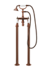 Bath Shower Mixer On Pipe Stands - Cross Handle