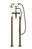 Bath Shower Mixer On Pipe Stands - Cross Handle
