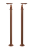Bath Pillar Taps On Pipe Stands - Cross Handle