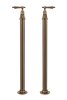 Bath Pillar Taps On Pipe Stands - Cross Handle