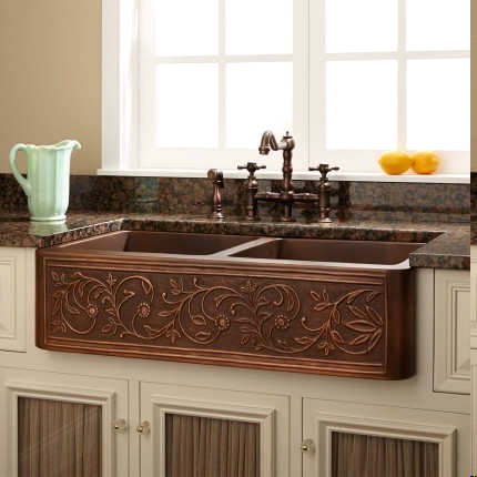 Double Copper Country Butler Sink