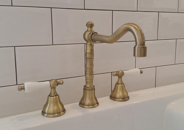 French Bronze Basin Three Hole Set - Flash Sale